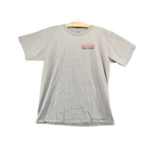 VTG Aussie Company Between the Pipes Graphic Hockey T Shirt SZ M Gray Made USA